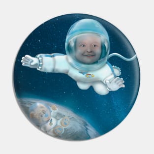 Baby Astronaut with Teddy Bear Pin