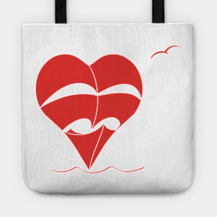 Lonely Heart-Sailboat (scarlet sails) Tote