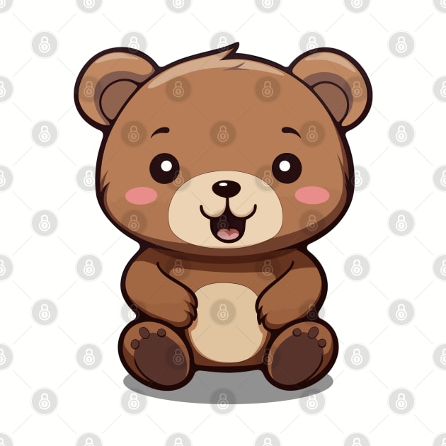 Cartoon Cute Kawaii Adorable Brown Bear by SimplyIdeas