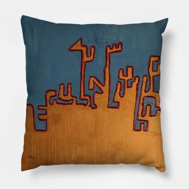 City of Gold Pillow by NightserFineArts