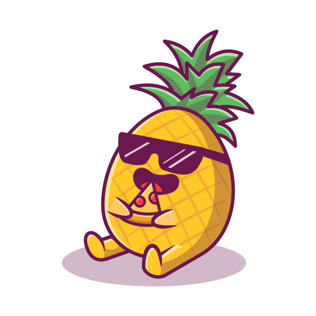 Cute Pineapple Eating Pizza by Catalyst Labs