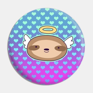 Angel Face Sloth - Ombre Hearts Pattern Pin