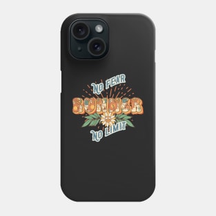 Runner groovy vibes No fear no limit retro quote  gift for running Vintage floral pattern Phone Case