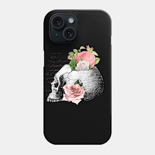 Skull and Pink Roses Phone Case