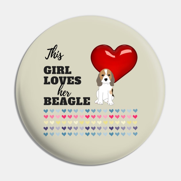 This Girl Loves Her Beagle Pin by UpLifeRadio