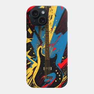 Cosmic Bass Riff: Shattering Musical Dimensions for bass player Phone Case