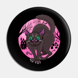 Spooky Cat in Pink Pin