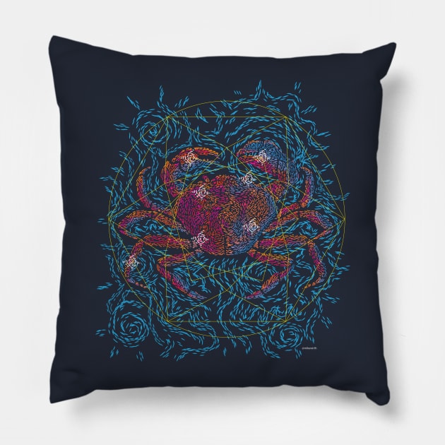 Cancer the Crab Pillow by Mikewirthart