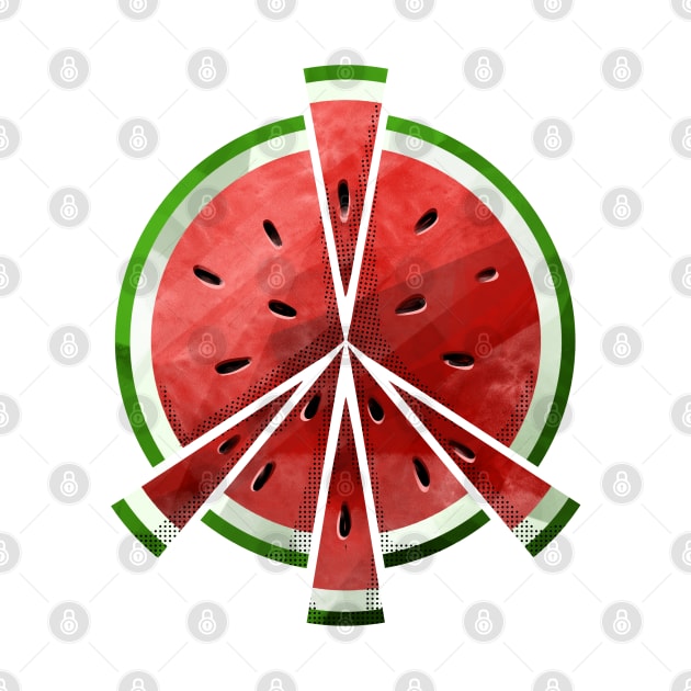 Watermelon slices form a peace symbol by KNTG