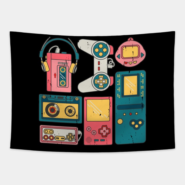 Vintage Control gamer Video Game Controller Tapestry by Wakzs3Arts