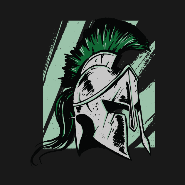Gritty Spartan Helment Illustration by SLAG_Creative