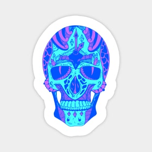 Blue Time Skull Magnet