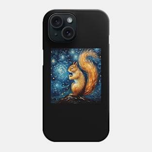 starry night squirrel Phone Case