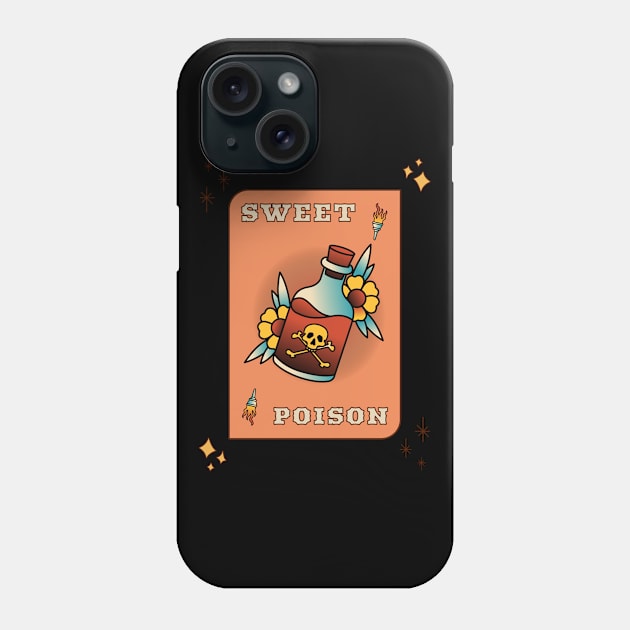 Poison Bottle Tattoo Design Phone Case by Tip Top Tee's