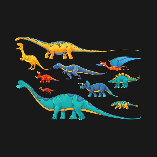 Dinosaur Sticker Collection - To Scale! by Rowena Aitken