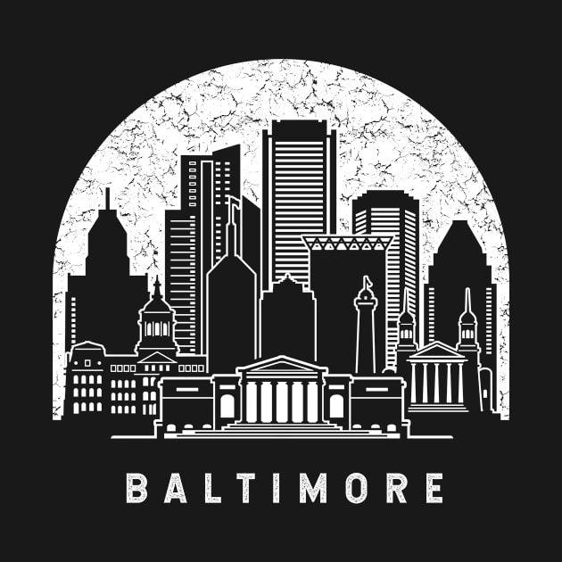Baltimore Maryland Skyline by ThyShirtProject - Affiliate