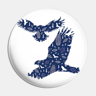 Floral and Birds Nature Pattern Pin