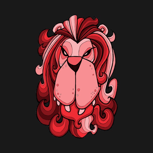 Lion - Cherry Tomato Red by BigNoseArt