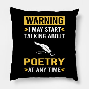 Warning Poetry Poem Poet Pillow