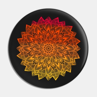 Red-Orange Digital Mandala Pin