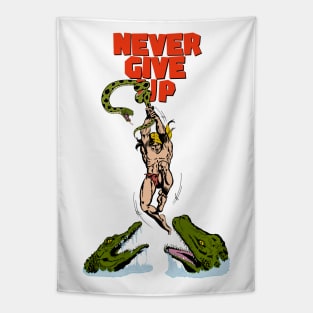 NEVER GIVE UP Tapestry