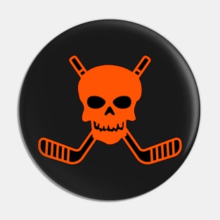 SKULL AND CROSSED HOCKEY STICKS Pin