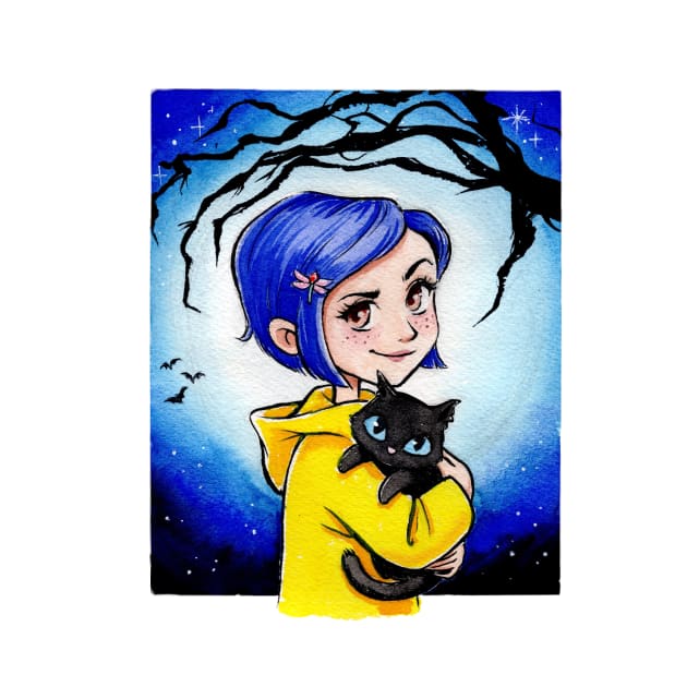 Coraline and cat by naybacca