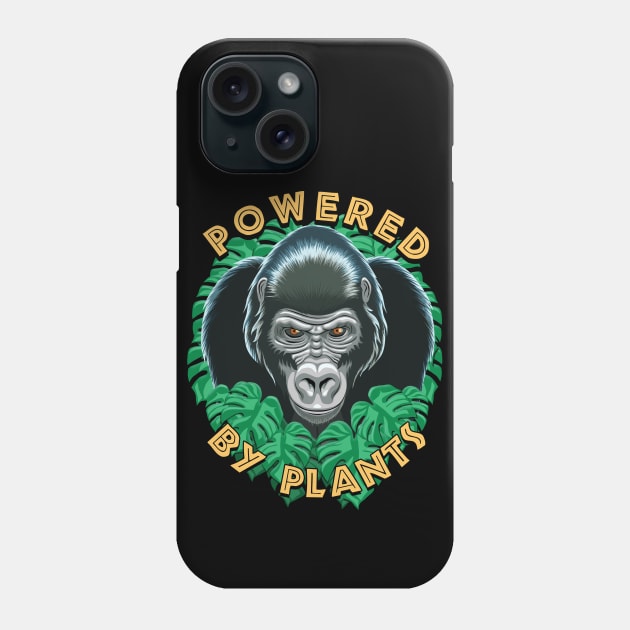 Vegan gorilla powered by plants Phone Case by TMBTM