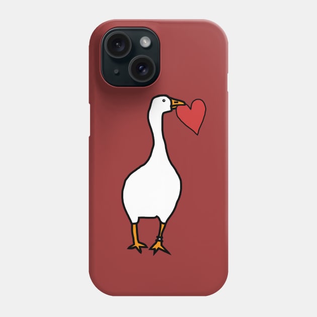 Goose Steals Heart For Love on Valentines Day Phone Case by ellenhenryart