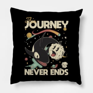 Awesome This Journey Never End Orcinus Orca Whale Lover Space Pillow