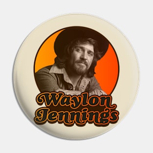 Retro Waylon Jennings Pin