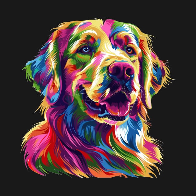 Golden Retriever Colorfull Pop Art Design For Dog Onwer by karishmamakeia