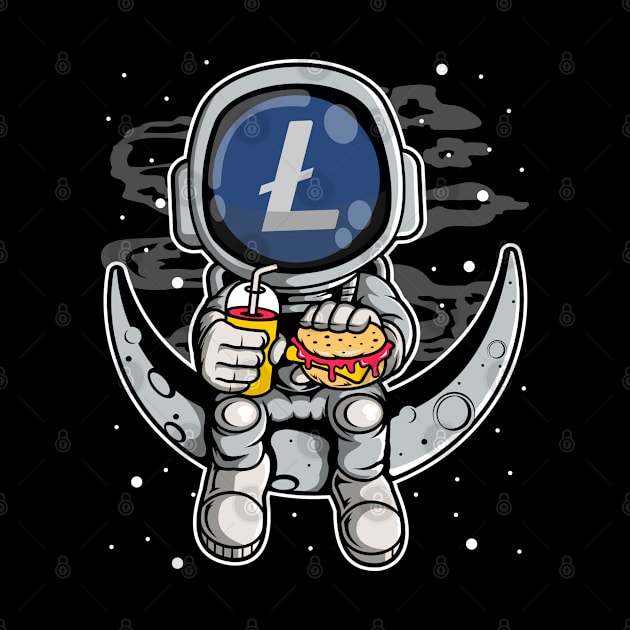 Astronaut Fastfood Litecoin Lite Coin LTC To The Moon Crypto Token Cryptocurrency Wallet Birthday Gift For Men Women Kids by Thingking About