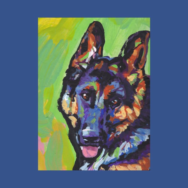 German Shepherd Dog Bright colorful pop dog art by bentnotbroken11