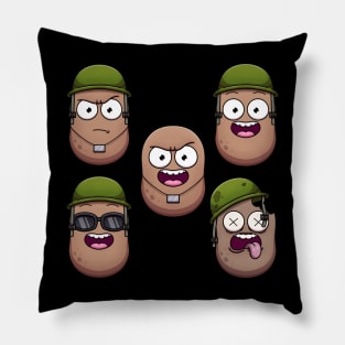 Funny Army Potato Characters Sticker Pack Pillow