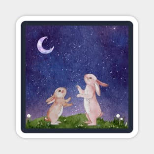 Stargazing Rabbits Magnet