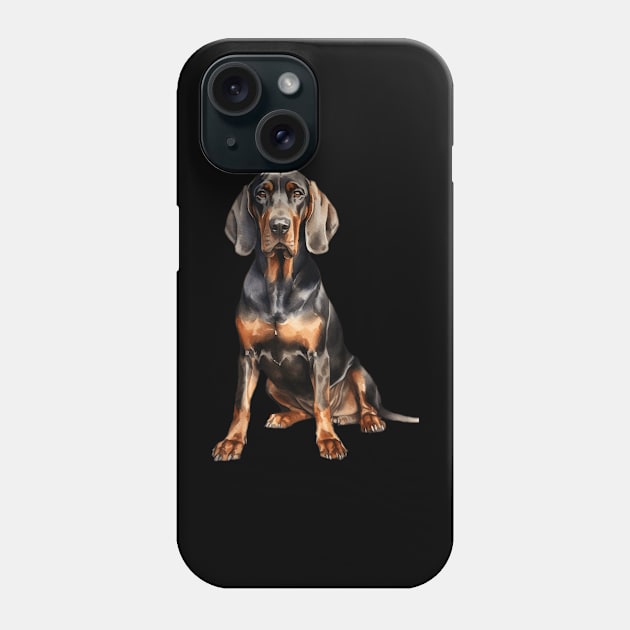 Black and Tan Coonhound Phone Case by DavidBriotArt