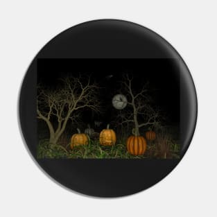 scary halloween pumpkins at night Pin