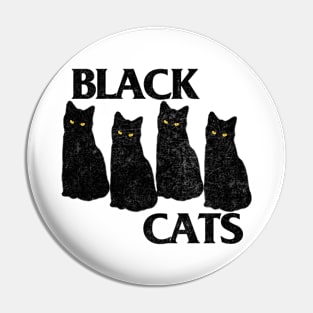 Black Cat Flag - Faded-Style Kitty Fan Design Pin