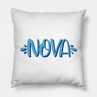 nova splash lettering Pillow