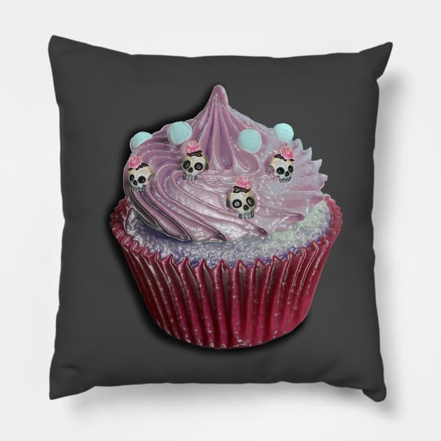 Cupcake skull glass Pillow by ZoNe71