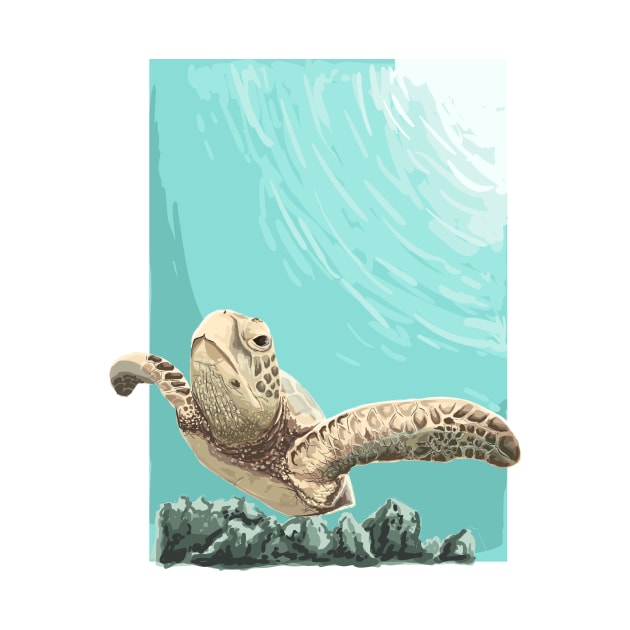 Sea turtle illustration by Dilectum