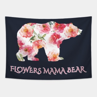 Flowers Mama Bear Beautiful Colorful Design Gift Tapestry