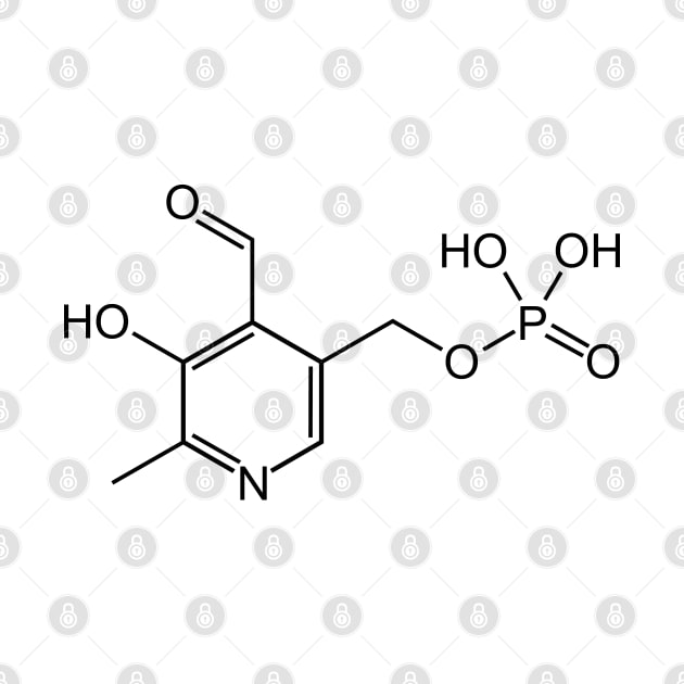 Vitamin B6 Pyridoxal Phosphate C8H10NO6P Molecule by Zeeph