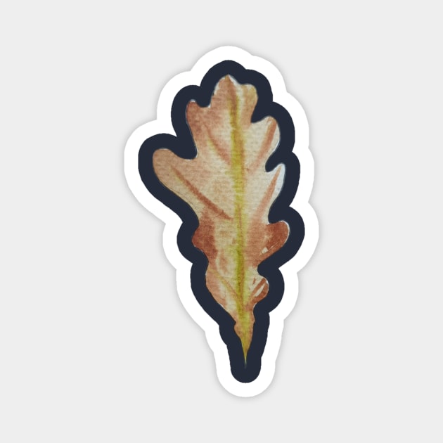 Autumn Leaf in Golden Splendor Magnet by Ala Lopatniov