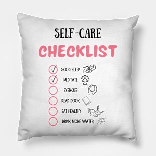 Self-Care Checklist Pillow