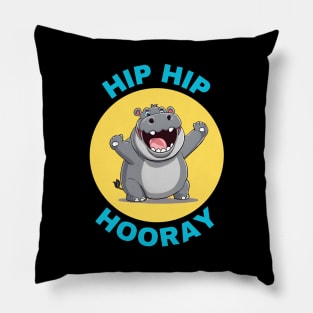 Hip Hip Hooray | Hippo Pun Pillow