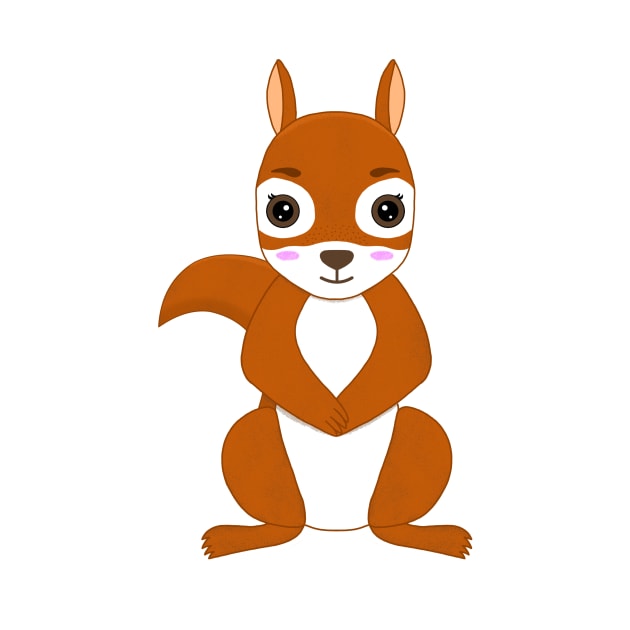 Cute Squirrel forest animal by Cute Tees Kawaii