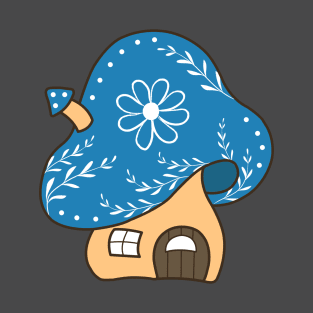 Blue Mushroom House T-Shirt