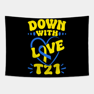 Down Syndrome Support Awareness Down With Love T21 Heart Tapestry